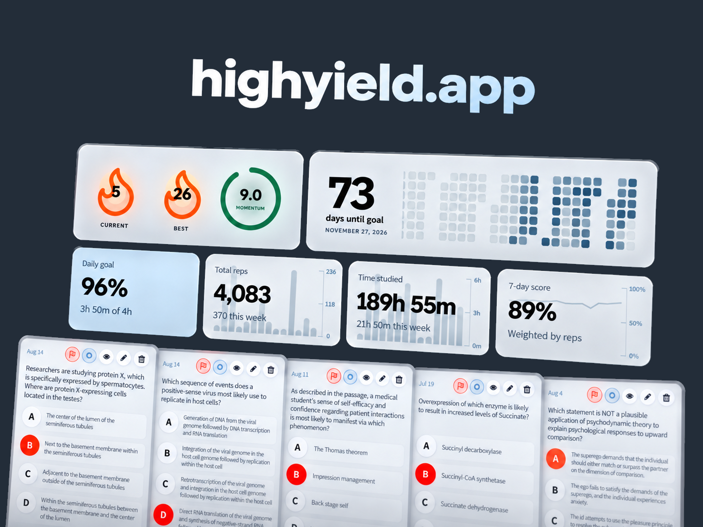 High Yield MCAT study tool
